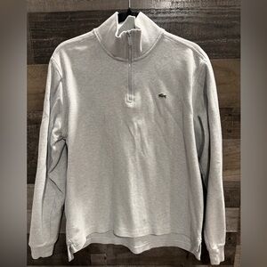 Lacoste Men's Light Gray Zip-Up Sweater